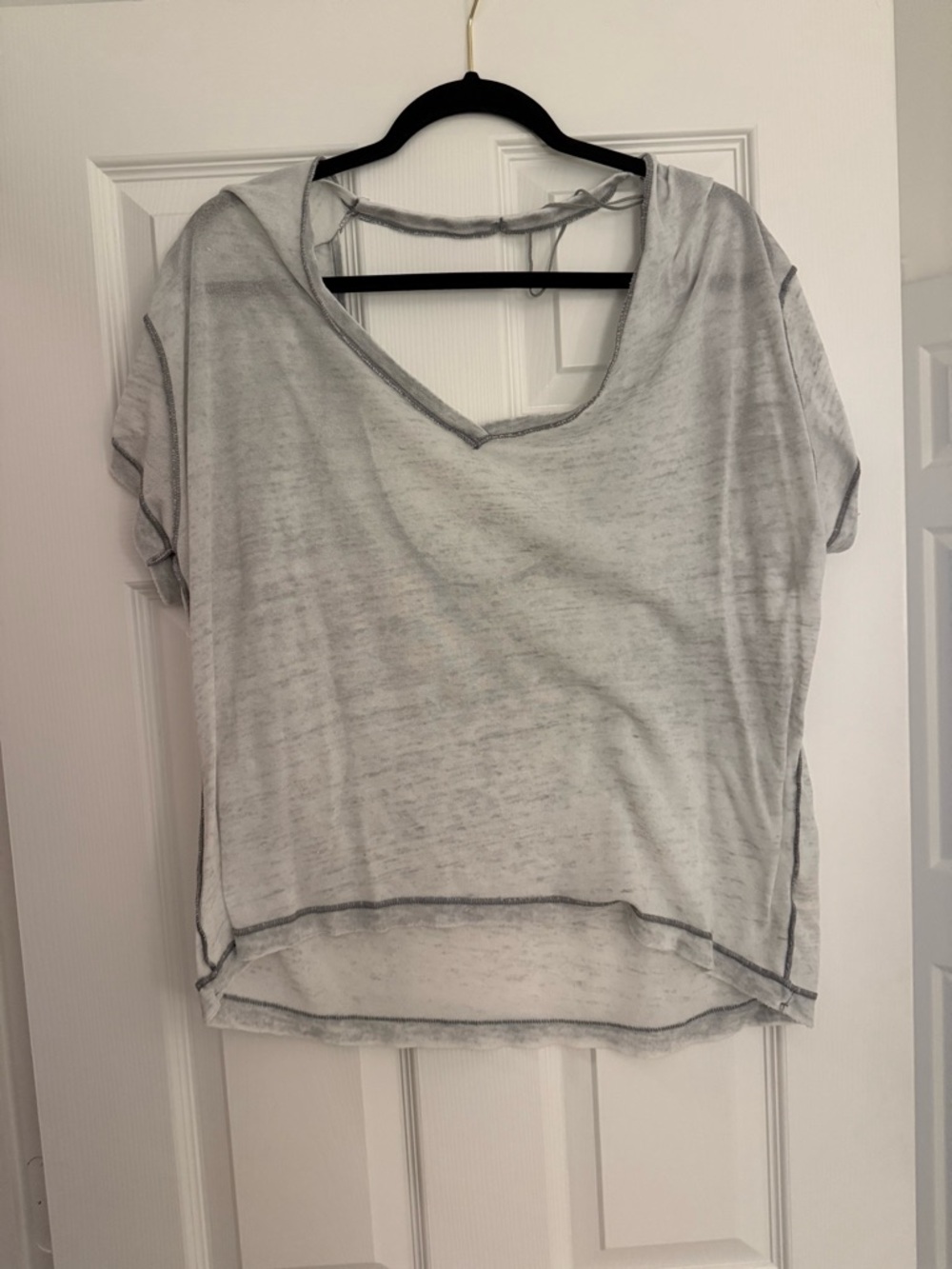 Free People All Mine Popover Tee SS Top in Vintage Grey